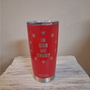 Red Tumbler with Silver Stars